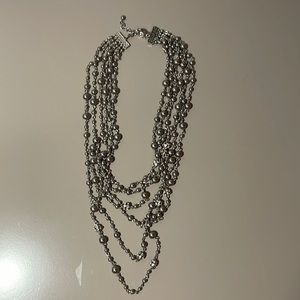 Necklace silver with bling